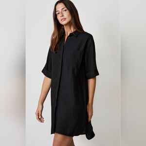 SIMONS BLACK LYOCELL SHIRT DRESS SIZE MEDIUM